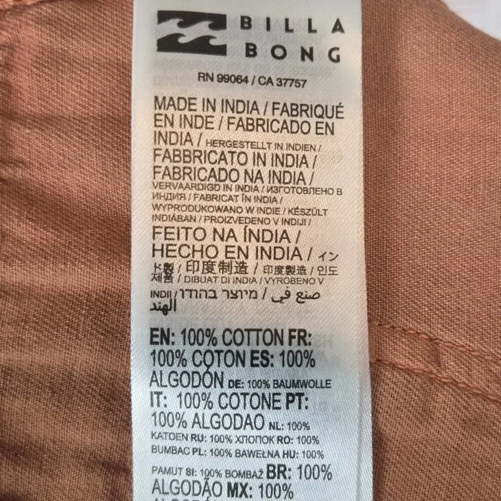 Billabong Walk Along Cargo Pants in Sunburnt Brown 27 Skater Earthy Granola NWT - Picture 9 of 14